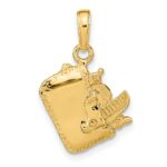 14k Satin 3-D Cosmetic Pouch Pendant - Image 3