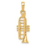 14K Solid Polished 3-D Trumpet Pendant - Image 3