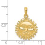 14k 3-D Solid Polished Reversible Sun Pendant - Image 4