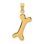 14k Solid Polished Dog Bone Charm
