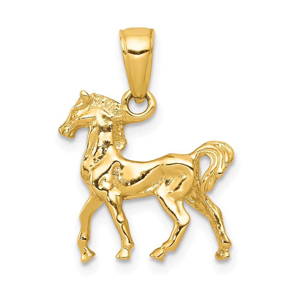 C2400.jpg 14k Solid Polished 3-D Horse Charm - Image 1