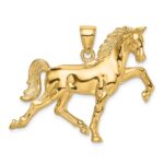 14k Hollow Polished 3-D Tennessee Walking Horse Charm