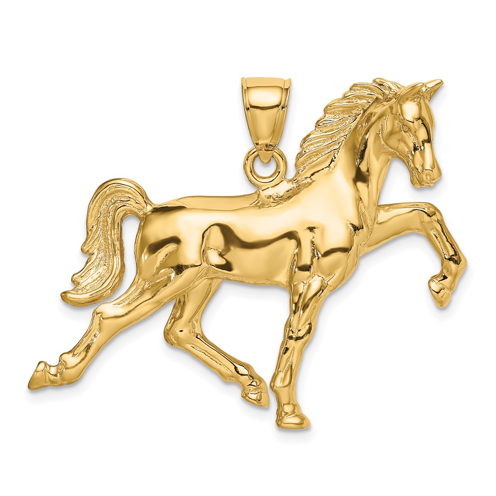 C2411.jpg 14k Hollow Polished 3-D Tennessee Walking Horse Charm - Image 1