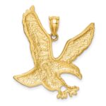 14k Satin Diamond-cut Eagle Pendant - Image 4