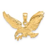 14k Solid Polished Eagle Pendant - Image 3