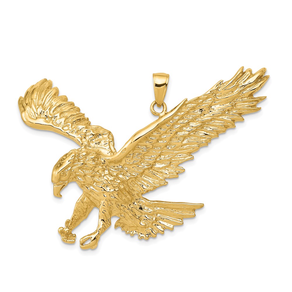 C2430.jpg 14k Solid Polished Eagle Landing Pendant - Image 1