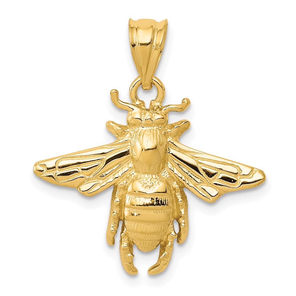 C2445.jpg 14k Solid Open-Backed Bee Pendant - Image 1