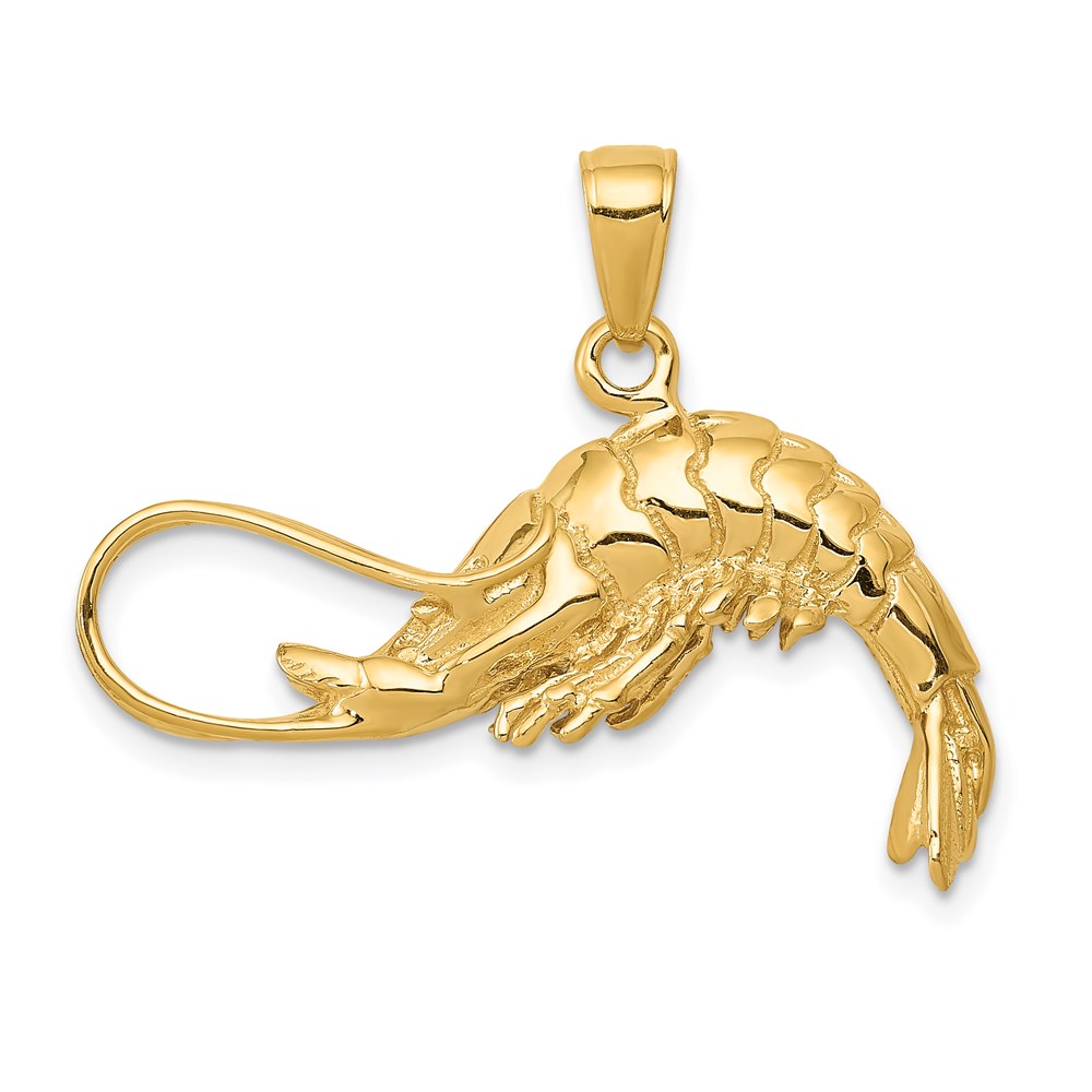C2517.jpg 14K Polished 3-D Shrimp Pendant - Image 1