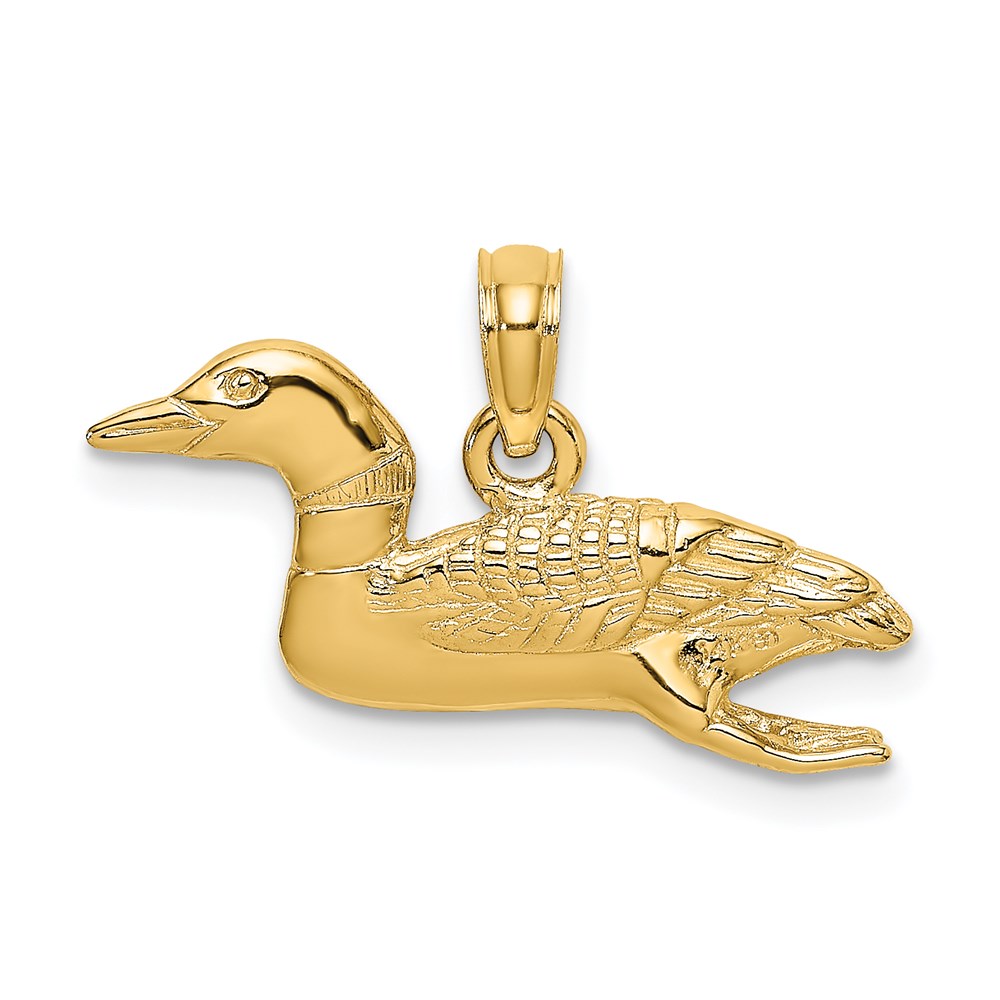 C2553.jpg 14k Solid Polished 3-D Mallard Charm - Image 1