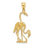 14k Solid Polished 3-Dimensional Double Flamingo Charm - Image 4