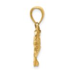 14k Polished Open-Backed Bass Fish Pendant - Image 2