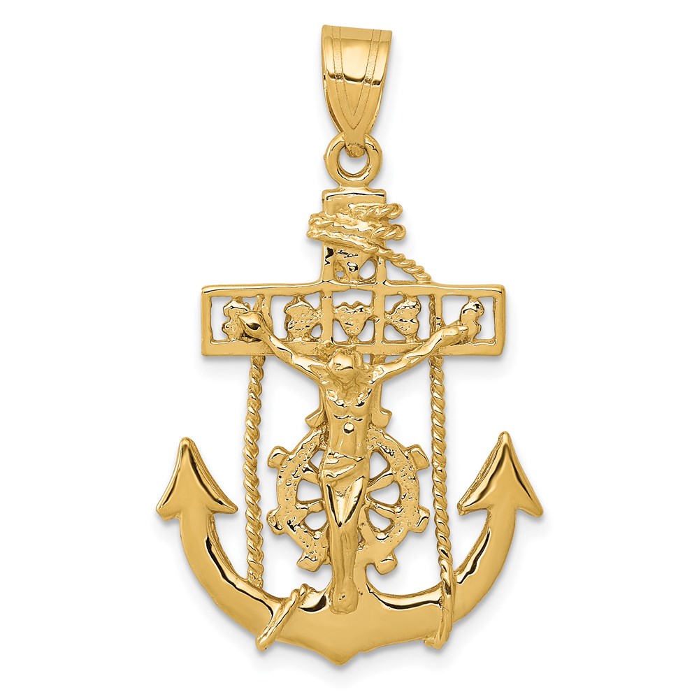 C258.jpg 14k Mariners Cross Pendant - Image 1