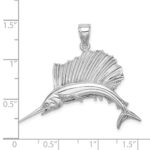 14K White Gold Polished Sailfish Charm - Image 3