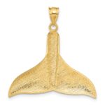 14k Solid Polished Large Whale Tail Pendant - Image 3
