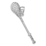 14K White Gold 3-D Lacrosse Stick Charm - Image 4