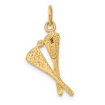 14k Polished Lacrosse Sticks Charm - Image 3