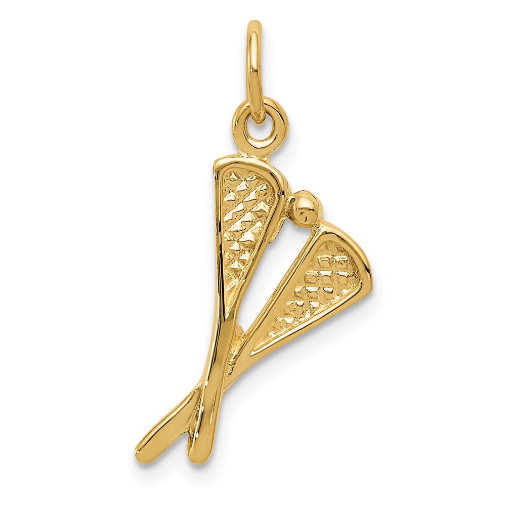 C2630.jpg 14k Polished Lacrosse Sticks Charm - Image 1