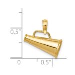 14k Polished 3-D Small Megaphone Pendant - Image 5