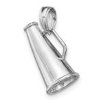 14K White Gold 3-D Megaphone Charm - Image 4
