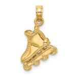 14K Solid Polished 3-D Rollerblade Charm - Image 4