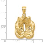 14k Solid Polished Open-Backed Boxing Gloves Pendant - Image 4