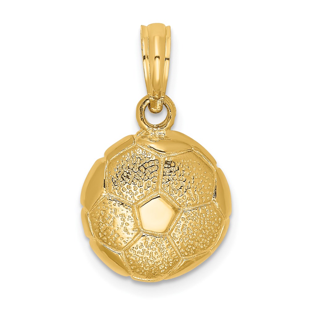 C2652.jpg 14k Solid Polished Domed Open-Backed Soccer Ball Charm - Image 1