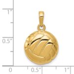 14k Polished Domed Open-Backed Volleyball Pendant - Image 4