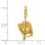 14K Polished 3-D Glove/Bat/Baseball Pendant - Image 5