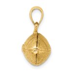 14K Polished 3-D Football Charm - Image 2