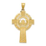 14k Celtic Claddagh Cross Pendant - Image 4