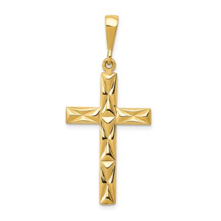 14k Design on Both Sides Reversible Latin Cross Pendant