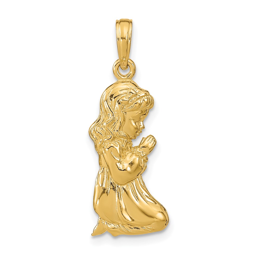 C2818.jpg 14k Praying Girl Pendant - Image 1
