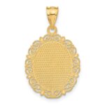 14k Solid Satin Polished Cancer Zodiac Oval Pendant - Image 3