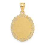 14k Solid Satin Polished Virgo Zodiac Oval Pendant - Image 3
