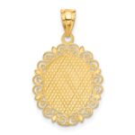 14k Solid Satin Polished Scorpio Zodiac Oval Pendant - Image 3