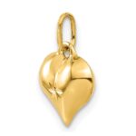 14K Polished 3-D Diamond-cut Puffed Heart Charm - Image 5