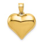14K Polished 3-D Puffed Heart Pendant