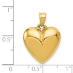 14K Polished 3-D Puffed Heart Pendant - Image 4