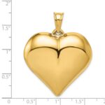 14K Polished 3-D Large Puffed Heart Pendant - Image 3