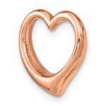 14K Rose Polished Floating Heart Chain Slide - Image 3