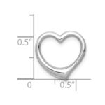 14K White Gold Polished Floating Heart Chain Slide - Image 5