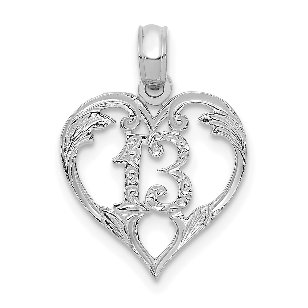 C2953W.jpg 14k White Gold 13 in Heart Cut-out Pendant - Image 1