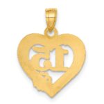 14k 15 in QUINCE ANOS Heart Frame Pendant - Image 3