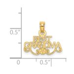 14k BEST GRANDMA with Flower Charm - Image 4