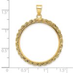 Wideband Distinguished Coin Jewelry 14k Polished Rope 27.0mm Prong Coin Bezel Pendant - Image 4