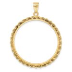 Wideband Distinguished Coin Jewelry 14k Polished Rope 32.0mm Prong Coin Bezel Pendant - Image 3