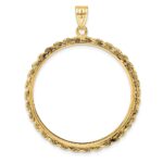 Wideband Distinguished Coin Jewelry 14k Polished Rope 32.7mm Prong Coin Bezel Pendant - Image 3
