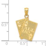 14k Ace of Hearts and King of Hearts ALL IN! Cards Pendant - Image 4