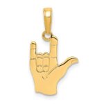 14k I Love You Hand/ Sign Language Pendant