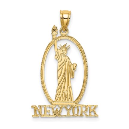 14k Cut-out NEW YORK with Statue of Liberty Charm